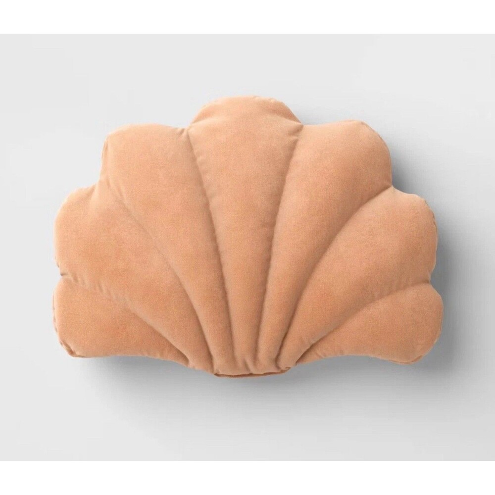 NEW Threshold 20”x15” Peach Shell Outdoor Novelty Plush Pillow Cushion